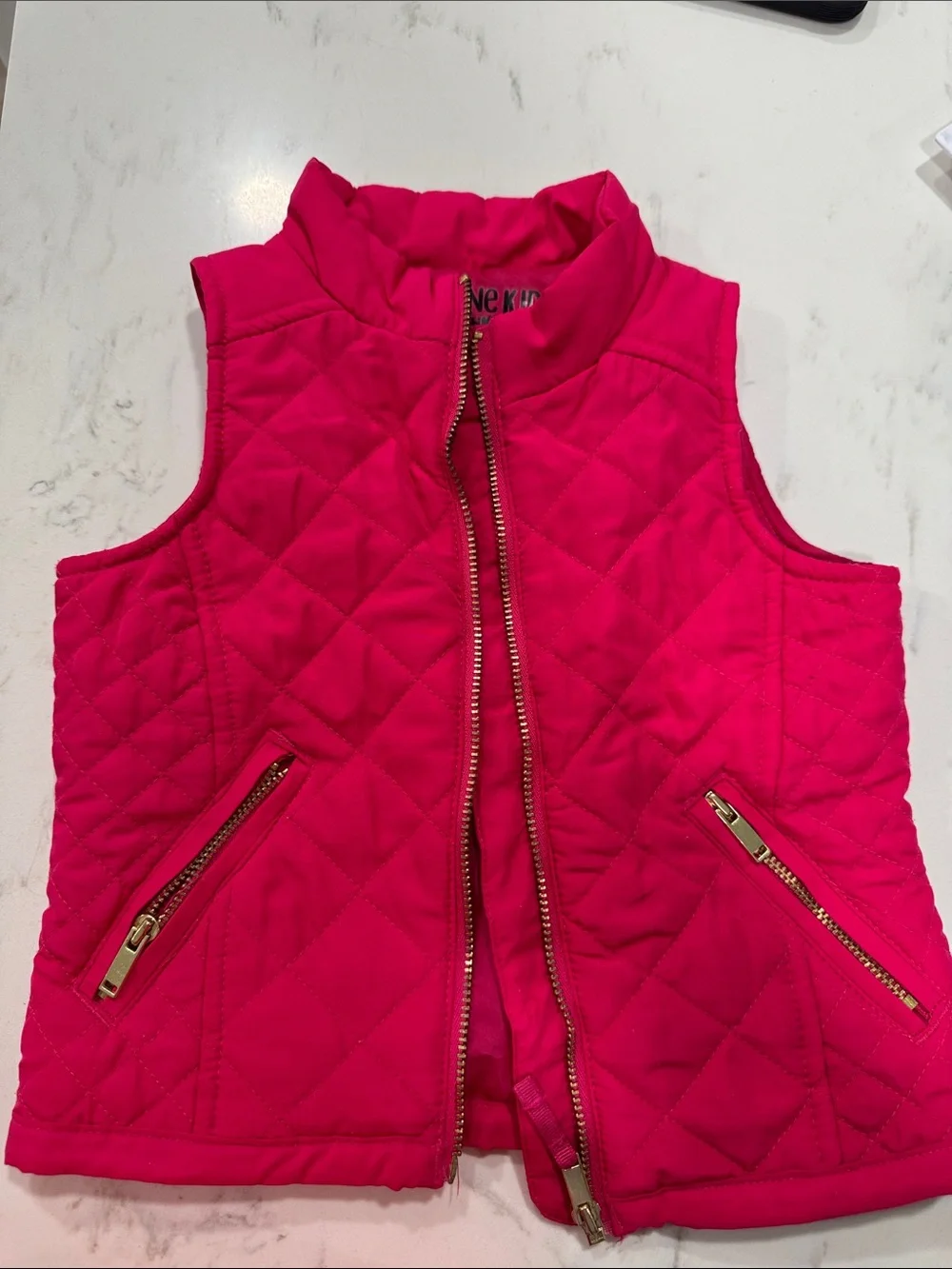 Girls' Quilted Hot Pink Puffer Vest - Lightweight Layering